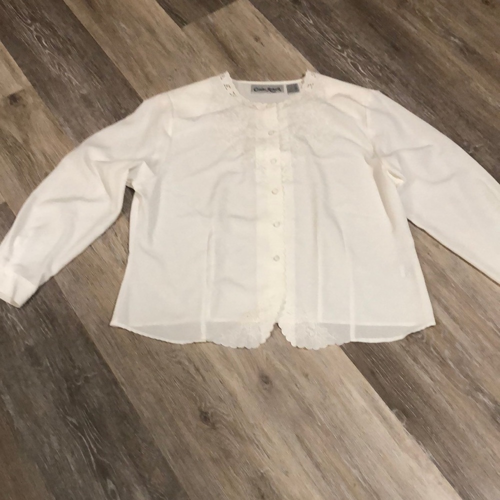 Vintage White Embroidered Top by Claudia Richard